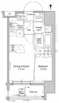 プラウドフラット亀戸ステーションプレイス 801 間取り図