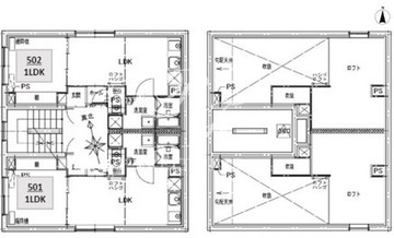サンブライト浅草 502 間取り図