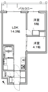 AQUAレジデンス三軒茶屋 102 間取り図