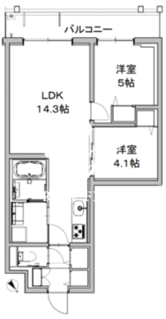 AQUAレジデンス三軒茶屋 401 間取り図