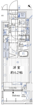 ガリシア品川 202 間取り図