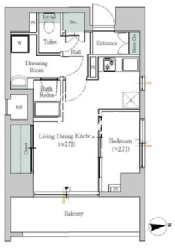ワンルーフフラット戸越 401 間取り図