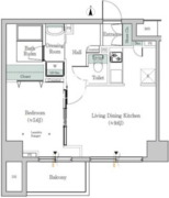 ワンルーフフラット戸越 804 間取り図