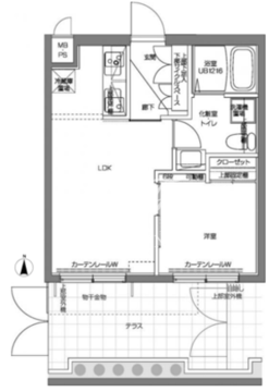 パティーナV代々木上原 102 間取り図