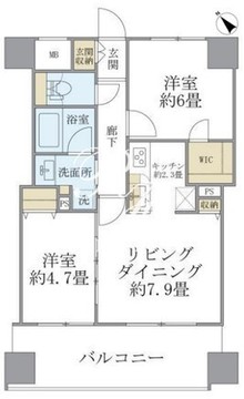 エミリブ東長崎 405 間取り図