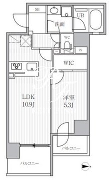 シーズンフラッツ両国イースト 401 間取り図