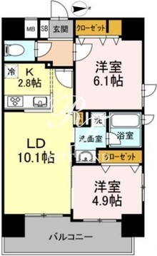 D-room早稲田 610 間取り図