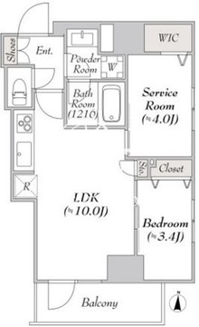 ミリアレジデンス両国2 1001 間取り図