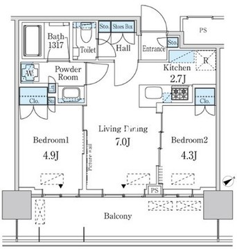 JP noie 蔵前 1804 間取り図