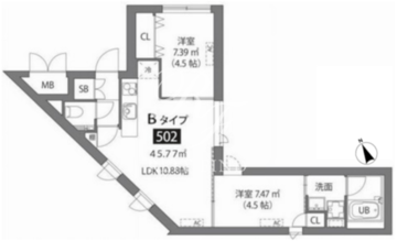 アスティーレ市ヶ谷 302 間取り図