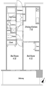 プラザタワー勝どき 3108 間取り図