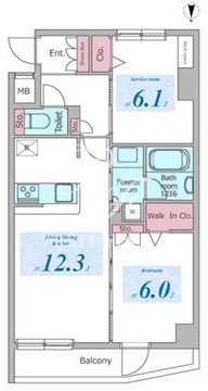 ドゥーエ板橋区役所前 1301 間取り図