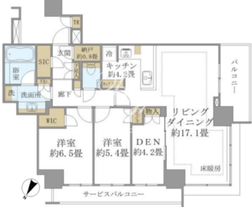ブリリアザタワー東京八重洲アベニュー 1408 間取り図