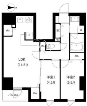 WHARF駒込 1102 間取り図
