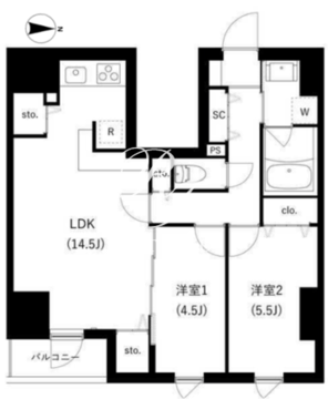 WHARF駒込 1202 間取り図