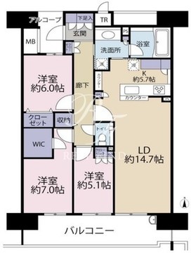 晴海フラッグ SEA-A-1408 間取り図