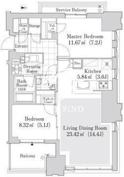 大崎ガーデンレジデンス 901 間取り図