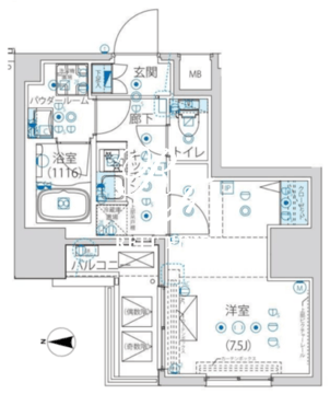 ルクレ墨田緑3 1002 間取り図