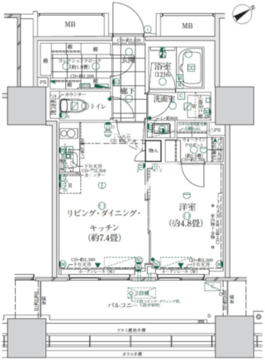 ローレルタワールネ浜松町 408 間取り図