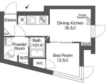 エスタート大井町 テラス303 間取り図