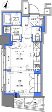 ディームス大手町ノース 1203 間取り図