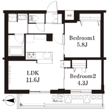 フレンシア下井草 401 間取り図