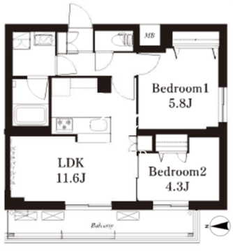 フレンシア下井草 304 間取り図