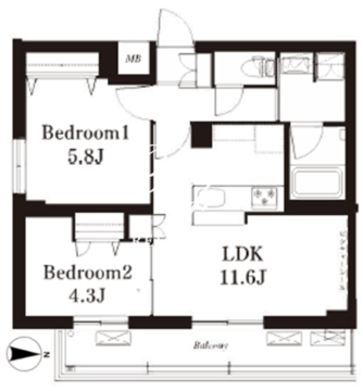 フレンシア下井草 305 間取り図