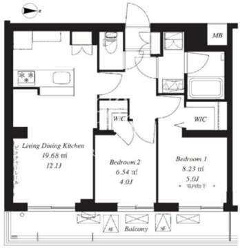 フレンシア下井草 403 間取り図