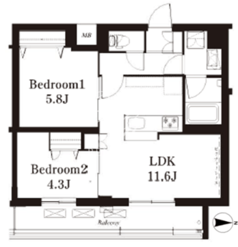 フレンシア下井草 208 間取り図