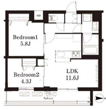 フレンシア下井草 404 間取り図