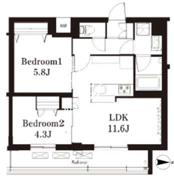 フレンシア下井草 504 間取り図