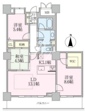 ロイヤルパークスタワー南千住 2808 間取り図