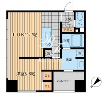 ウィルテラス勝どき 603 間取り図