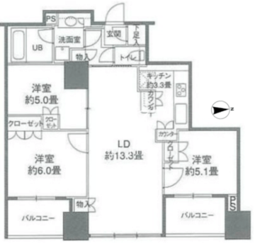 カスタリアタワー品川シーサイド 1106 間取り図