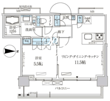 パークアクシス菊川ステーションゲート 611 間取り図