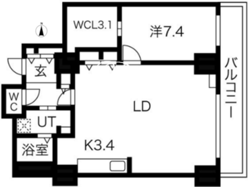 シティコート目黒 4-812 間取り図