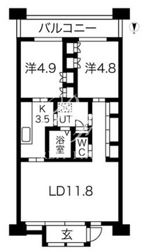 シティコート目黒 3-408 間取り図