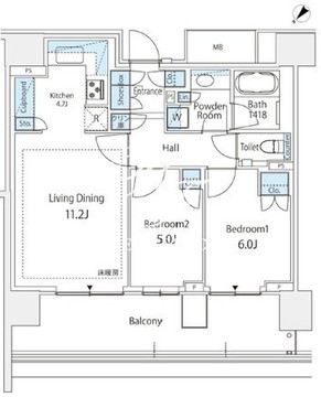 晴海フラッグ SUN-D-407 間取り図