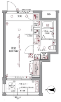 ラグディア高輪 204 間取り図