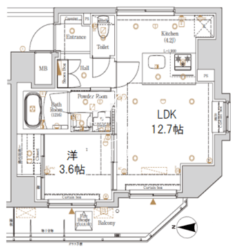 ログ本所吾妻橋 203 間取り図