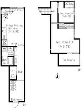 plaNECT薬王寺 3-C 間取り図