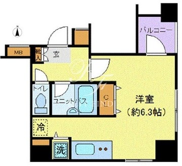 カスタリア新富町3 1103 間取り図
