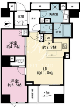 ザ・パークハウス西麻布レジデンス 204 間取り図