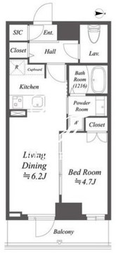 アルファプライム東陽町 807 間取り図