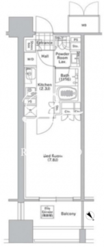 コンフォリア渋谷ウエスト 707 間取り図