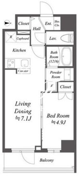 アルファプライム東陽町 809 間取り図