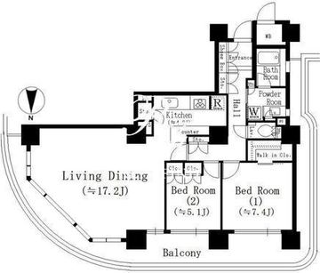 リバーポイントタワー 1901 間取り図