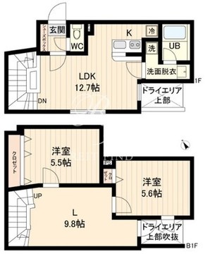 ライブフラット戸越 102 間取り図
