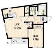ライブフラット戸越 401 間取り図 ?>
